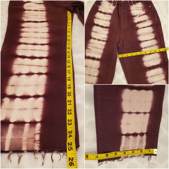 NWT PacSun Eco Raspberry Tie-Dye Button-Fly High-Rise Straight Leg Denim - 25 - Picture 12 of 12